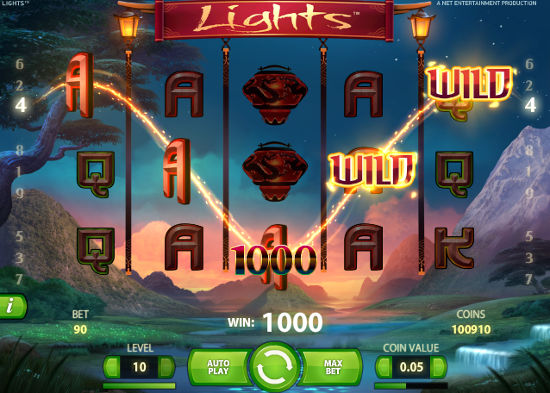 Игровой автомат Lights (Фонарики) - выигрыш