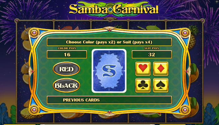 Риск-игра автомата Samba Carnival