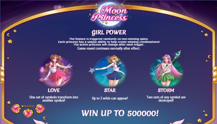 Призовая функция Girl Power автомата Moon Princess