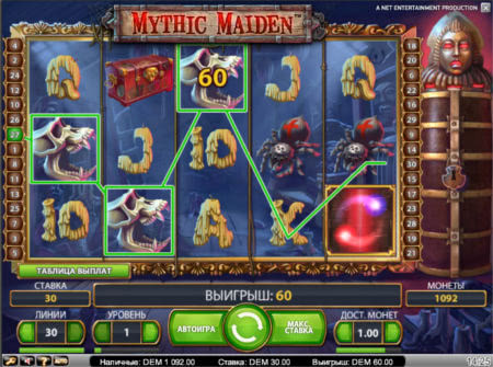 игровой автомат mythic maiden