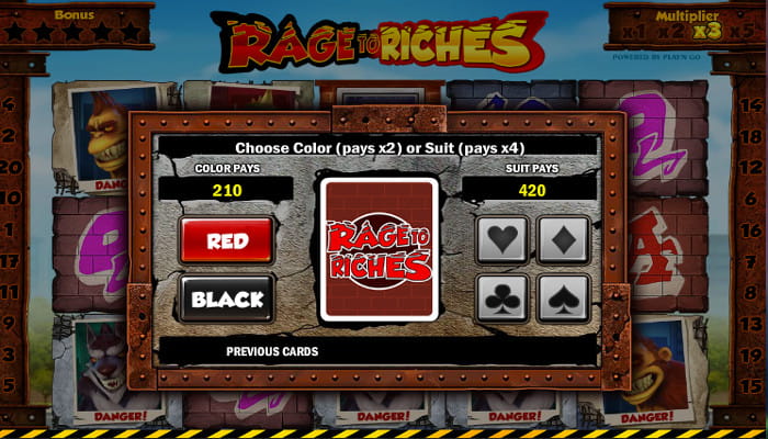 Автомат Rage to Riches - риск игра на удвоение