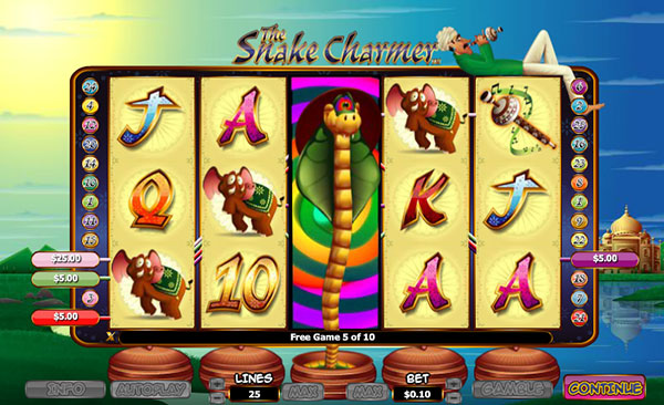 Игровой автомат The Snake Charmer - бонус игра